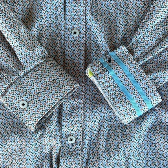 Robert Graham Modern American Micro Paisley Button Down Shirt Large Tailored Fit - Picture 9 of 14